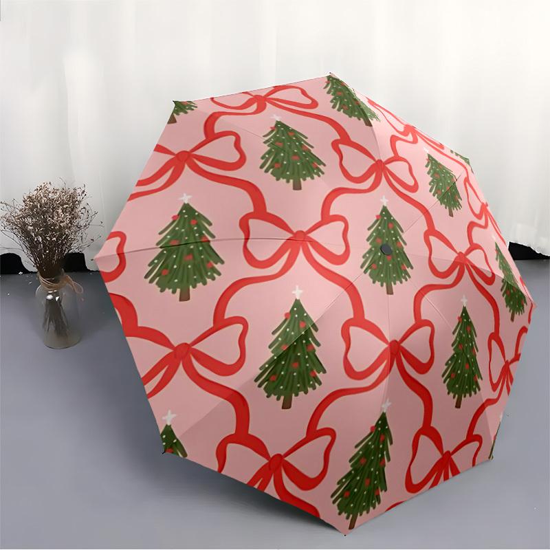 1pc Trees Automatic Folding Umbrella - 8-Rib Durable Iron Frame, Compact Portable for Daily Travel yy251205060