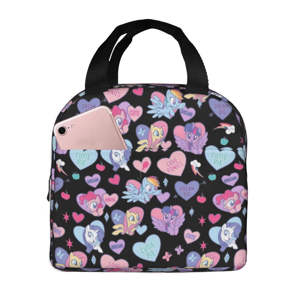 Custom Littles Ponyed Insulated Lunch Bag for Work School Twilight Sparkle Leakproof Thermal Cooler Lunch Box Men Women