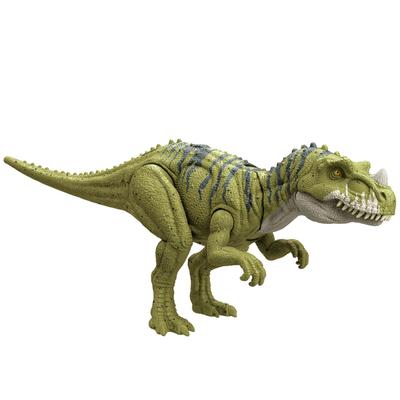 Mattel Jurassic World Roaring Ceratosaurus Action Dinosaur Ages 4 and HTK74 Figure, Kids' Toy, Length Approx. 12.7 Inches, Up, Green,