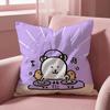 Cute J-Jokes Bear Cushion Cover Multi-Scene Pillow Cover for Home & Car - Reversible, Soft & Durable for Daily Use