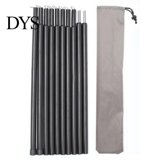 Hiking Tent Pole Kit 1 Set Canopy Support with Storage Bag 10 Sections Heavy Duty Metal Beach Party Poles Outdoor Camping Sunshade Hammock Tarpaulin
