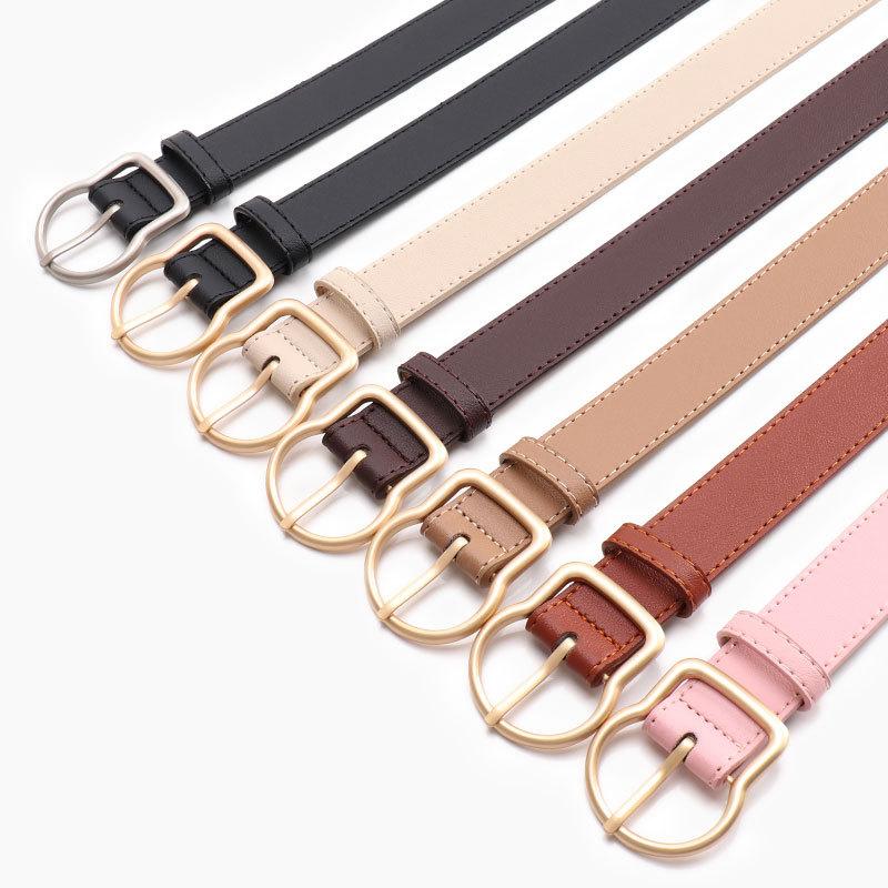 New Korean-style Fashionable Alloy Buckle Women's Belt, Versatile Jeans, Decorative Strap, Smooth and High-end Waist Belt for Women