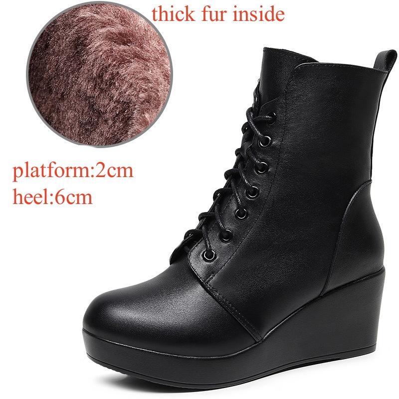 6cm 8cm Small Big Size 33-43 Vintage Soft Leather Boots Women's Platform Shoes Fall 2025 High Heels Wedges Short Ankle Boots