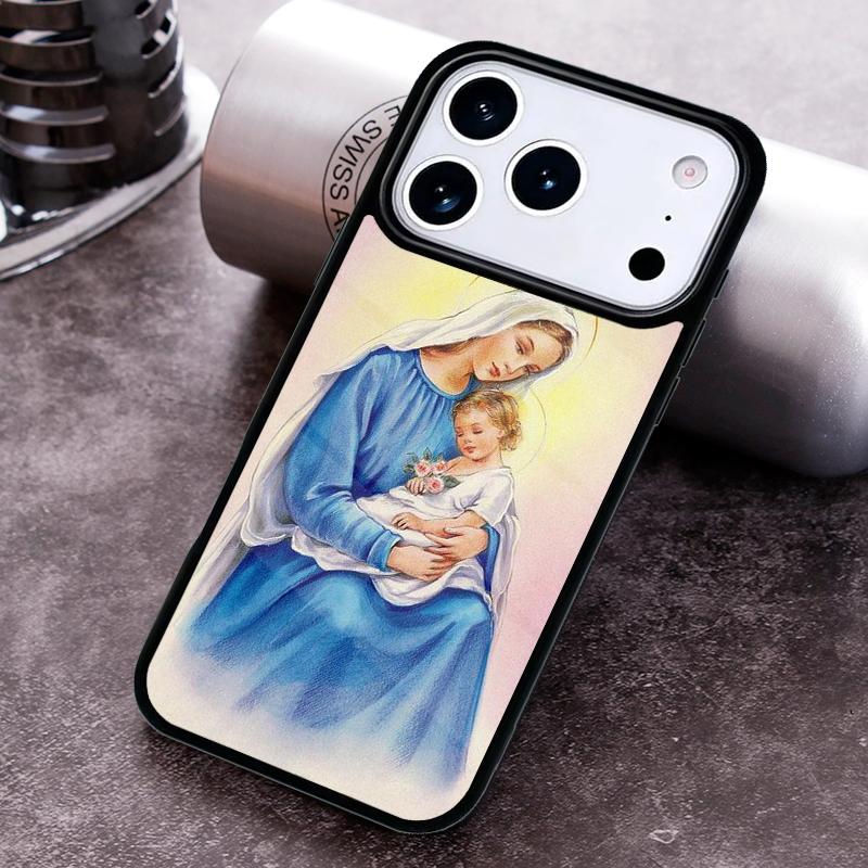 Virgin Mary Phone Case For iPhone 17,16e,15,14,13,12,11,Mini,Pro,MAX soft Silicone Cover