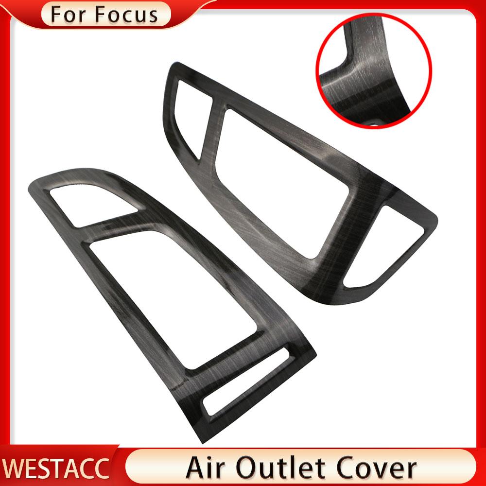 2PCs/set Car Air Conditioning Vent Outlet Panel Cover Sticker Trim for Ford Focus 3 MK3 2015 2016 2017 2018 LHD