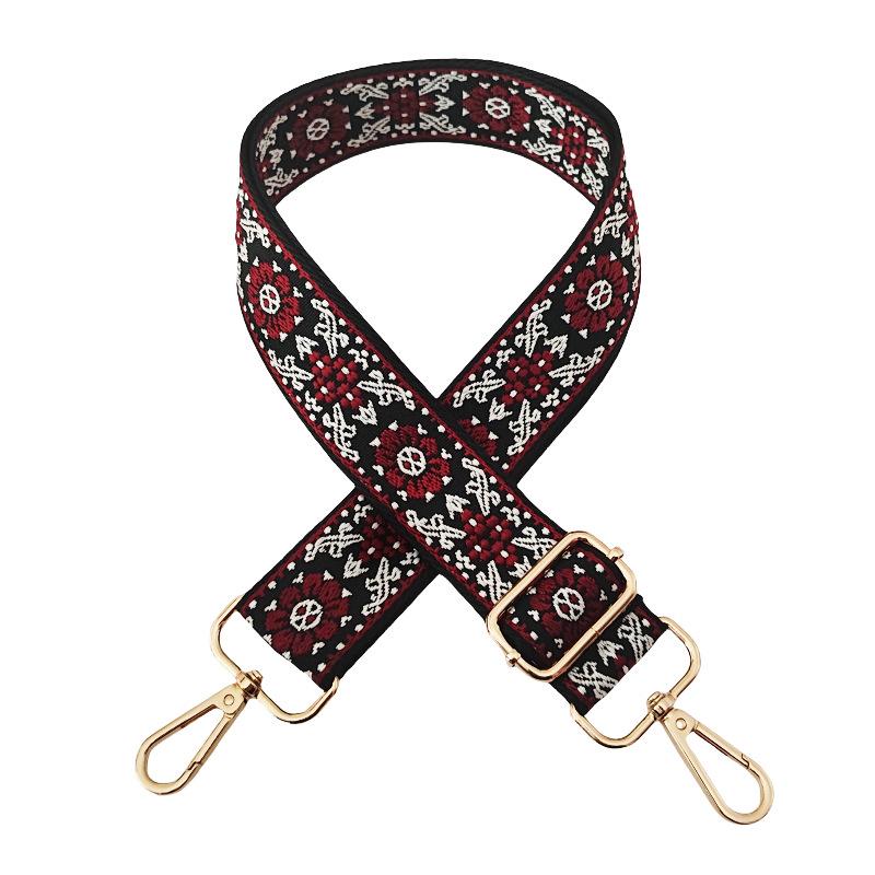 3.8cm Wide Adjustable Color Jacquard Crossbody Shoulder Strap - Bag Replacement Accessory