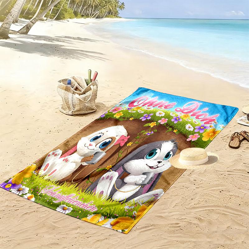 Schnuffel Print Beach Towel, Large Soft Quick Dry Towel for Beach Camping Swimming