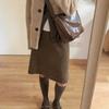 Versatile Knit A-Line Midi Skirt for Women - Soft, Retro Style for Autumn & Winter