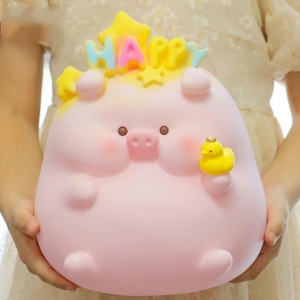 Desktop Ornaments Pig Piggy Coin Bank Vinyl Waterproof Savings Jar Bedroom Model Decorative Money Boxes Home Decoration