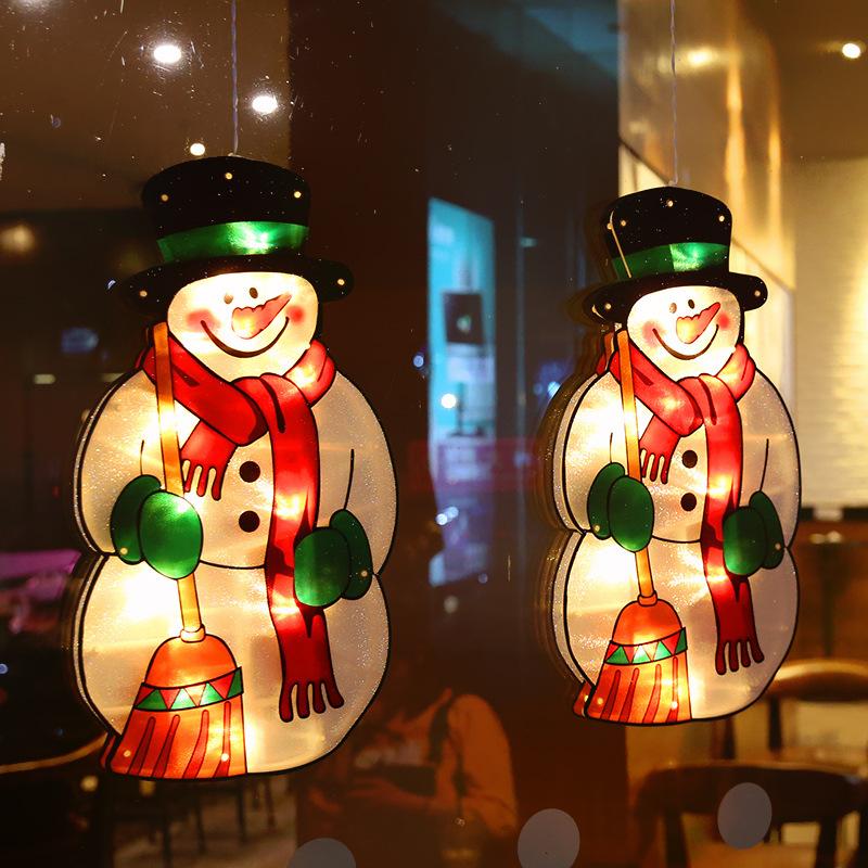 45cm Led Shape Lamp String Christmas Decoration Lamp Kitchen Window Glass Door Stick Sucker Lamp Festival Atmosphere Lamp