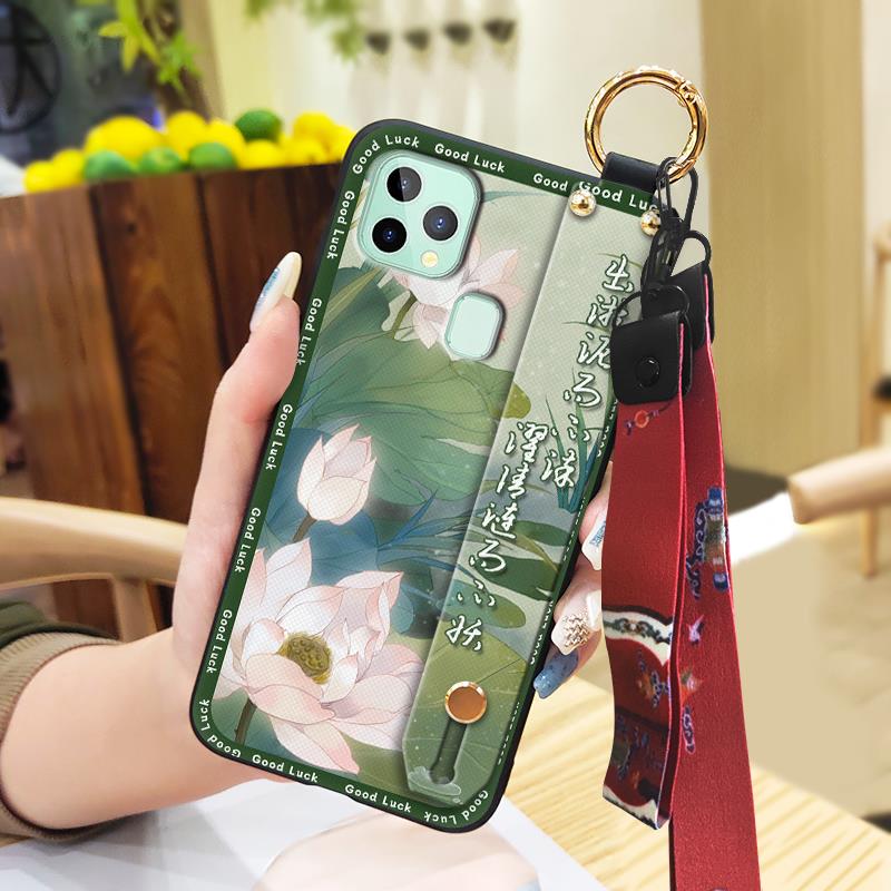 Fashion Ring Phone Case For Oukitel C22 Elderly lady Protective Lanyard Anti-dust Shockproof Waterproof Chinese style