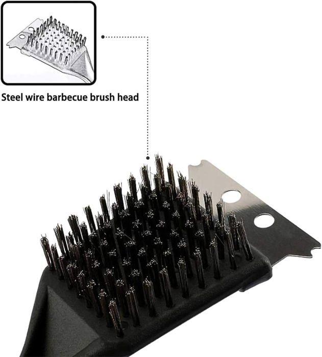 Brosse de Barbecue - GIGICIAL - 3 Pièces - Acier Inoxydable - Nettoyage Facile - Couleur Noir