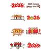 2026 New Year Glitter Face Tattoo Stickers - Spring Festival Cartoon Colors for Stage and Makeup