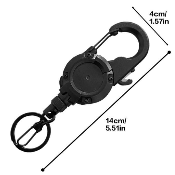 Minimalist Tactical Backpack with U-Shaped Retractable Steel Wire Keyring and Four-Color Spring Buckle