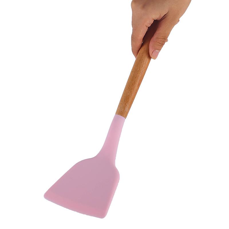 12-Piece High Temp Resistant Silicone Kitchen Utensil Set with Wooden Handles