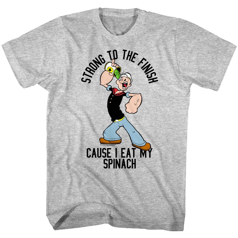 Popeye The Sailorman Strong to the Finish Cause I Eat My Spinach Men T Shirt XXL