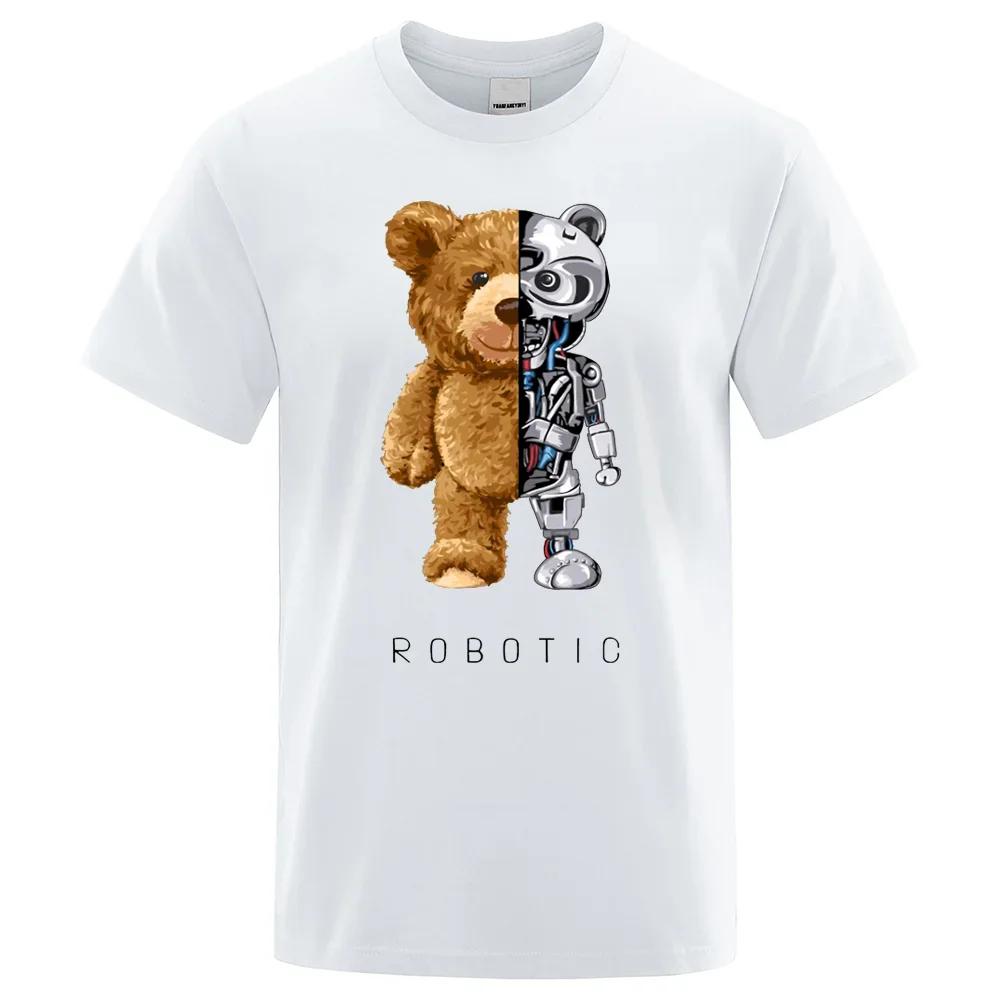 

Футболка Mechanic Bear Casual Crew Neck Short Sleeve Comfort Top 100% Cotton Men Summer Hip Hop Football Fashion Trend T Shirt XXXXXL золотой