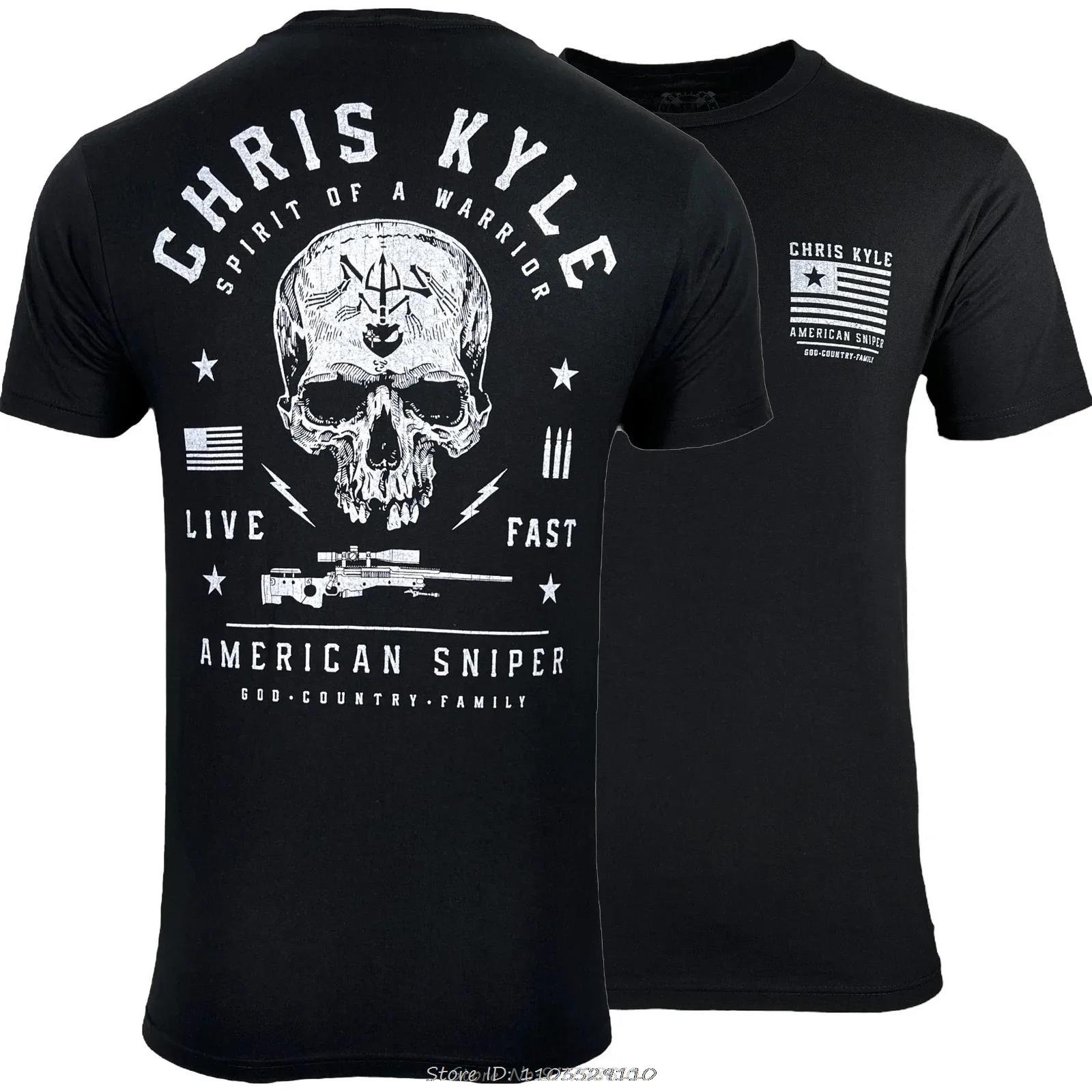 Spirit Of Warrior Chris Kyle American Sniper Military Grunt T-Shirt Cotton O-Neck Summer T Shirt Short Sleeve Casual Men Tshi... S разноцветный
