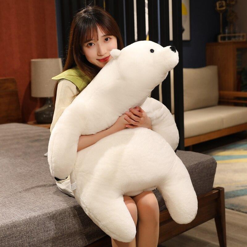 Giant White Polar Bear Plush Toys Lovely Teddy Bear Pillow Stuffed Cushion Infant Baby Appease Dolls Nice Birthday Gift