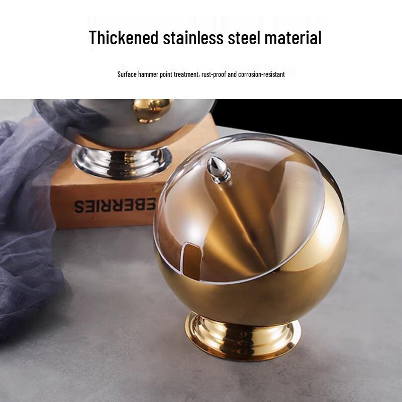 Golden Stainless Steel Slanted Condiment Bowl Set