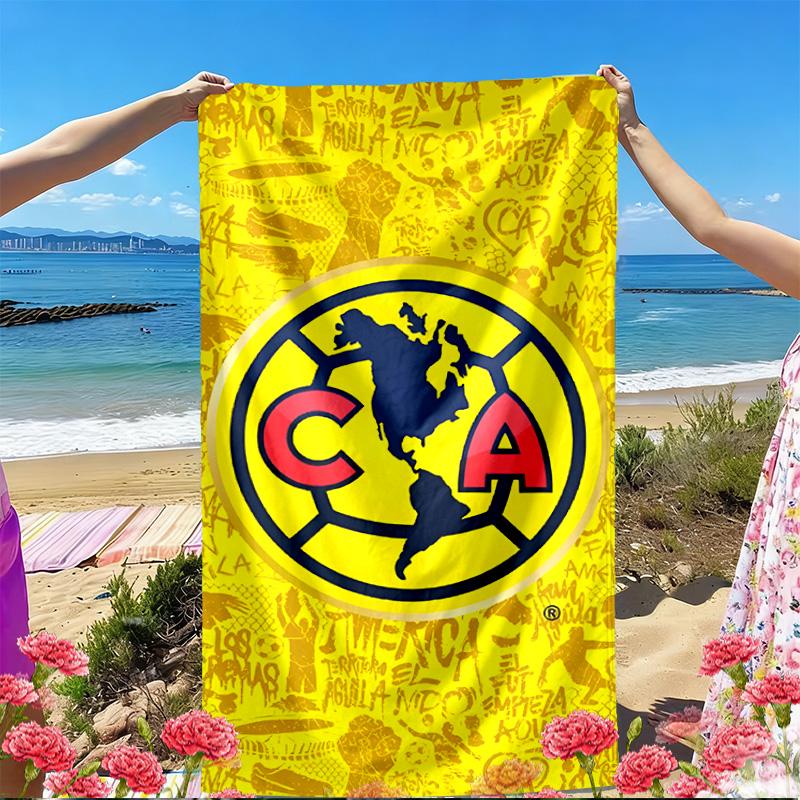 Club America Print Beach Towel, Versatile Lightweight Absorbent Beach Towel for Pool Surf Yoga Bathroom, Perfect Birthday Holiday Gift
