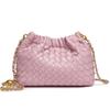 Hand-Woven Cloud Bag, Simple Metal Chain Shoulder Bag, Fashionable Niche Design, Exquisite Oblique Span Women'S Bag