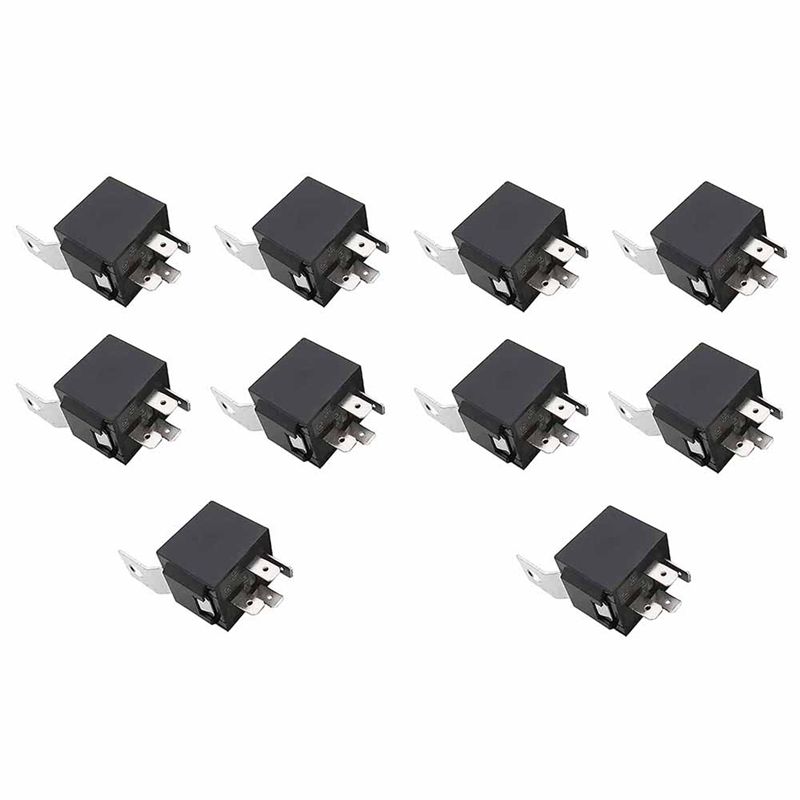 

10Pcs Repeater Relay 4 Pins 12V 40A For Auto Car Relays Replacement Parts Accessories