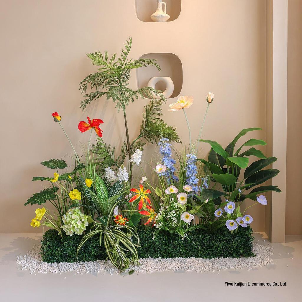 Artificial Green Plant Floral Arrangements for Indoor Decor in Hotels and Shops