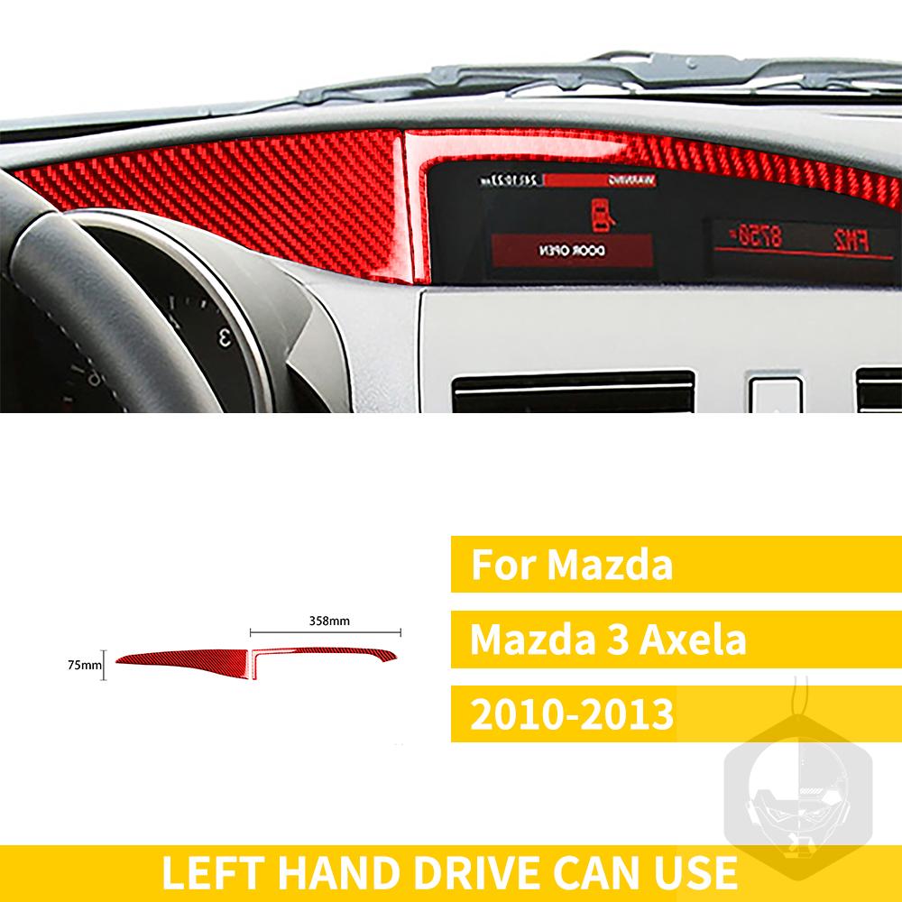 Red Carbon Fiber Whole Interior Stickers For Mazda 3 Axela 2010-2013 Car Accessories Dash Trim Gear Shift Console Cover Molding SW8