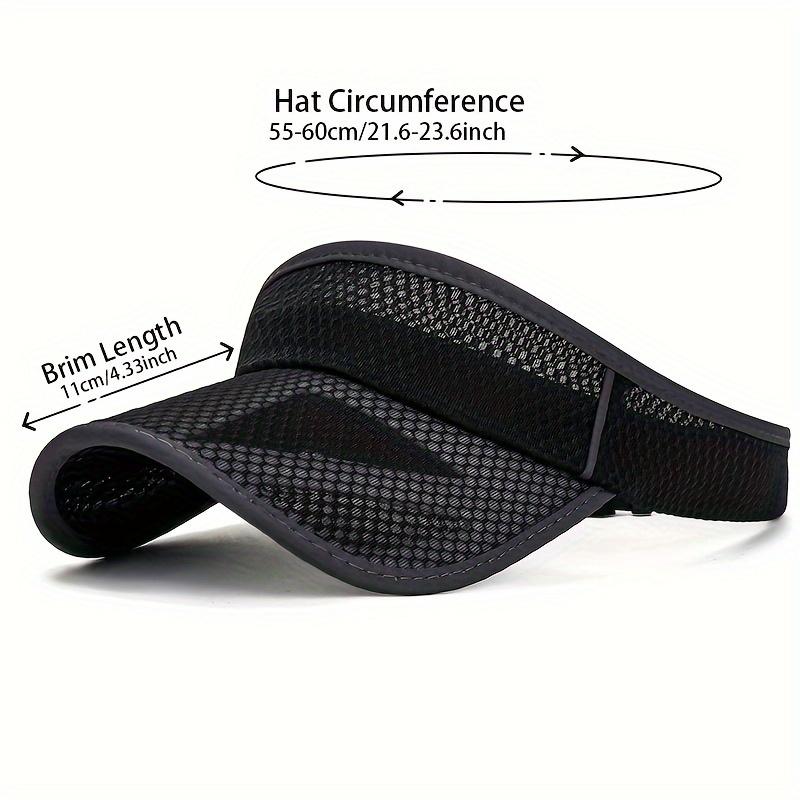Women'S Lightweight Breathable Mesh Visor Hat with Extended Brim, Black, Casual Summer Style for Outdoor Activities, Sun Visor Hat