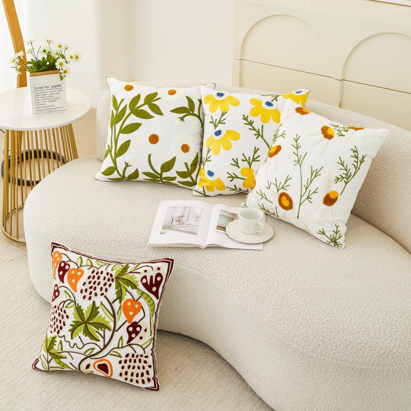 American Cotton Pillowcase Fabric Sofa & Bed Cushion Cover, Washable