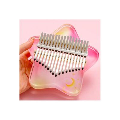Lulu 17-Tasten-Acryl bunte Regenbogen-Kalimba, rosa Stern, koreanisches beliebtes Spielzeug