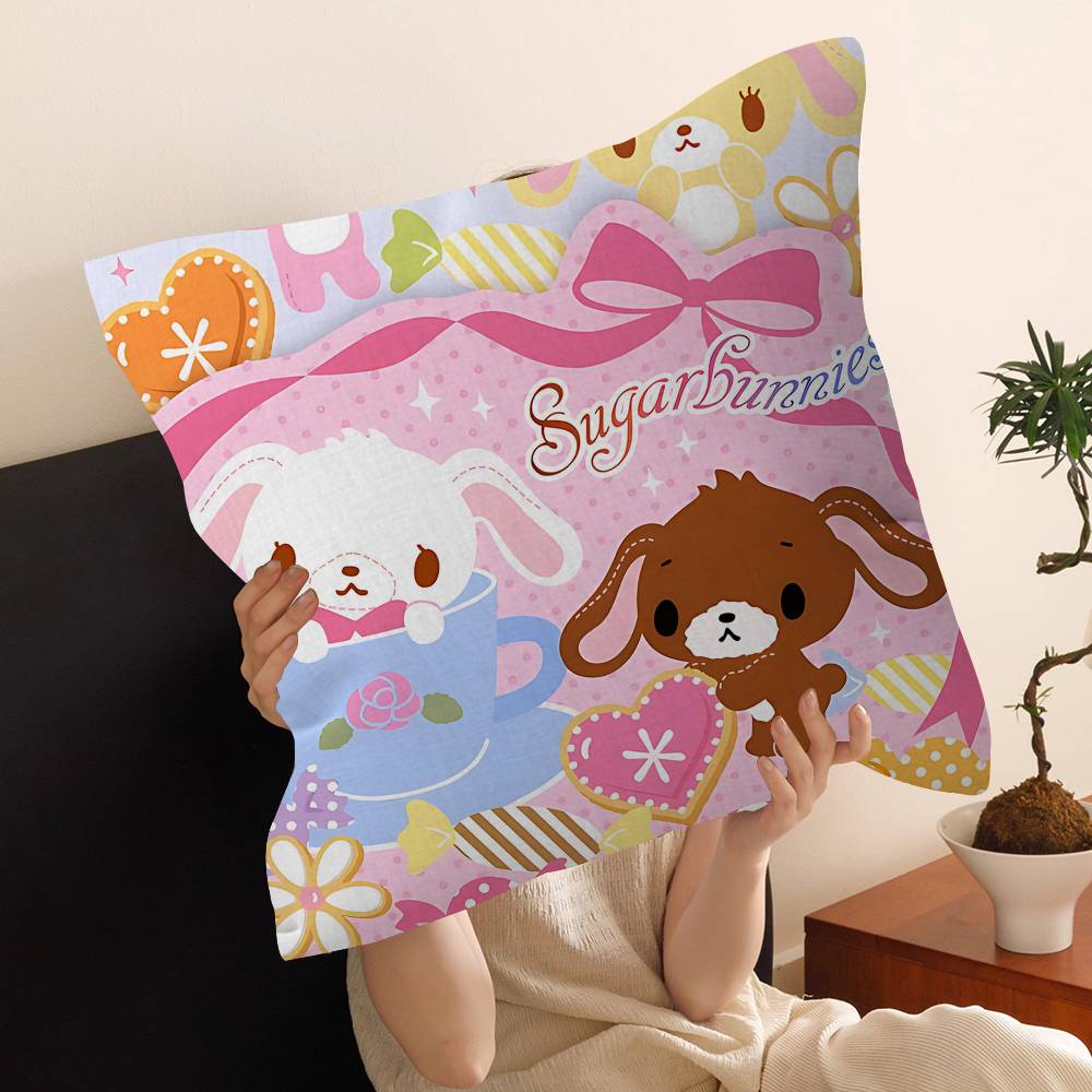Cartoon S-SugarbunnieS-S Cushion Cover Inches Farmhouse Decor Home Throw Pillow Covers For Couch Decorations