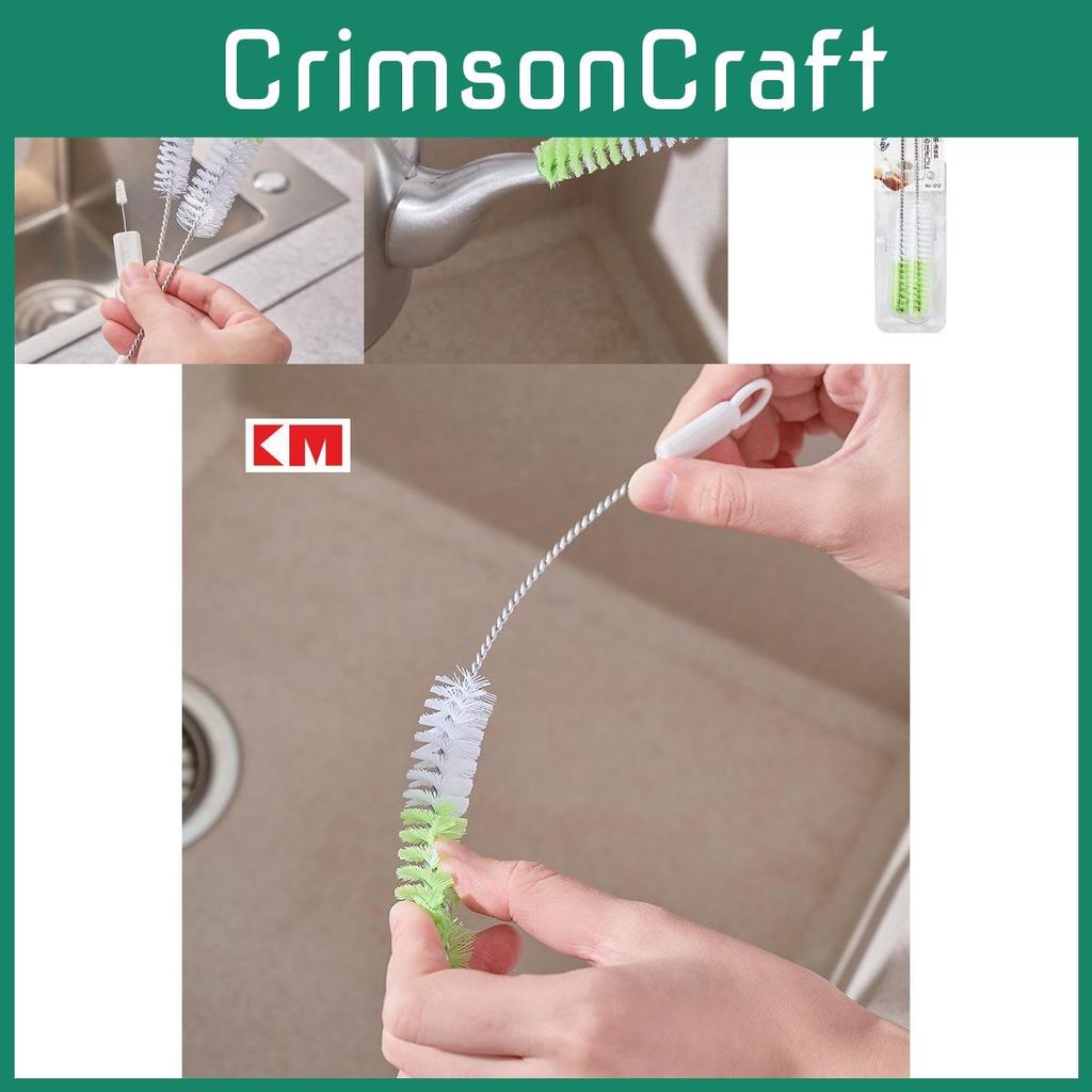 Color Spout Dual Brush Set For Bottles Cups And Kitchen Cleaning With Plastic Bristles