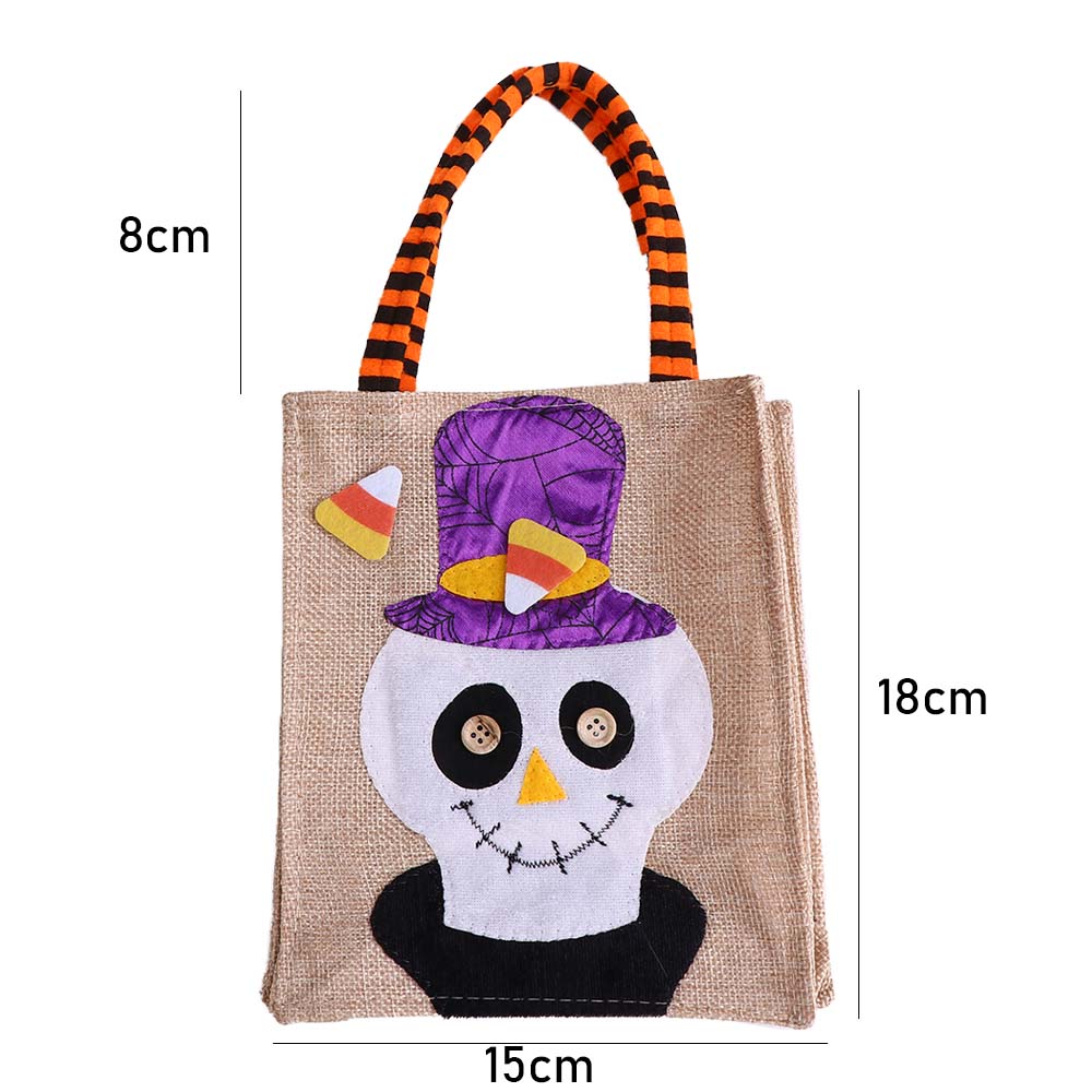 Kids Ornament Trick Or Treat With Handle Tote Bag Candy Bag Halloween Decoration Gift Pouch