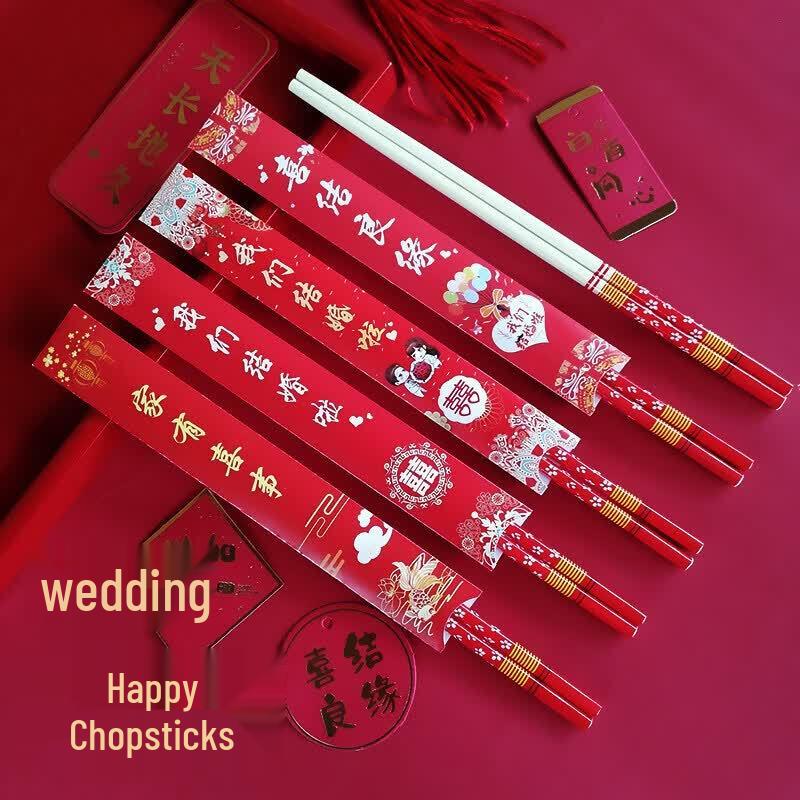 Premium Red Disposable Chopsticks for Weddings and Banquets