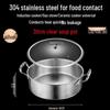 FATTBAO 304 Stainless Steel Hammered Hot Pot with Glass Lid