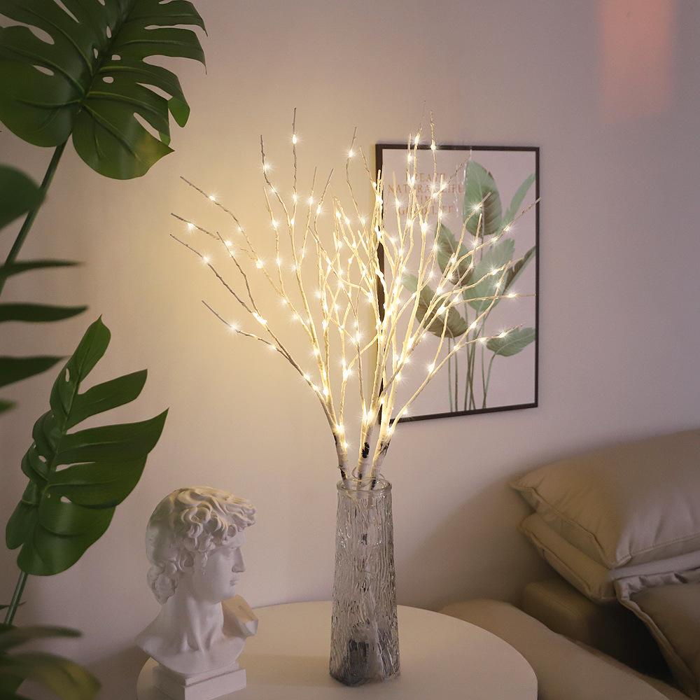 1PC 80cm Simulação 50LED Luz Ramo de Bétula Decoração de Casa Luz Ramo Luminoso Criativo Luz Decorativa de Natal Halloween