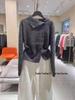 Women's Asymmetrical Button-Up Wool Cardigan - Soft High Neck Knit Sweater for Autumn and Winter Layering