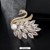 High-end crystal temperament brooch female swan snowflake luxury atmospheric brooch sweater pin suit trendy accessories