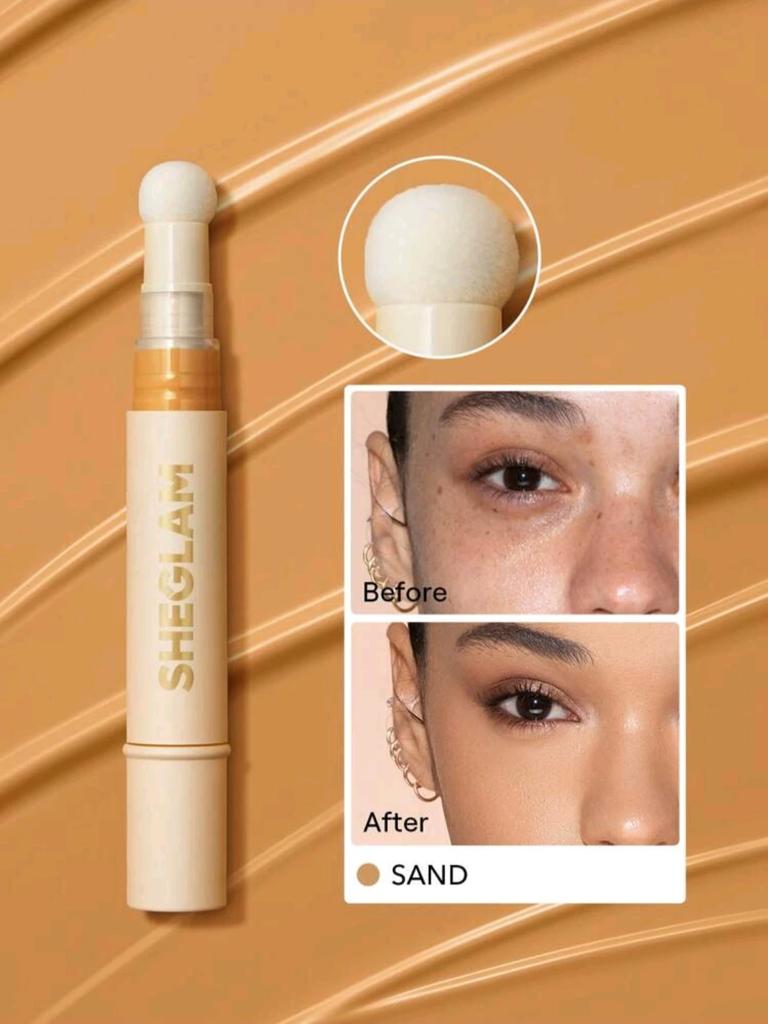 Sheglam Sponge-Head Concealer Stick Multi-Functional for Covering Acne Marks, Dark Circles, Tear Troughs, and Brightening with Squalane Essence