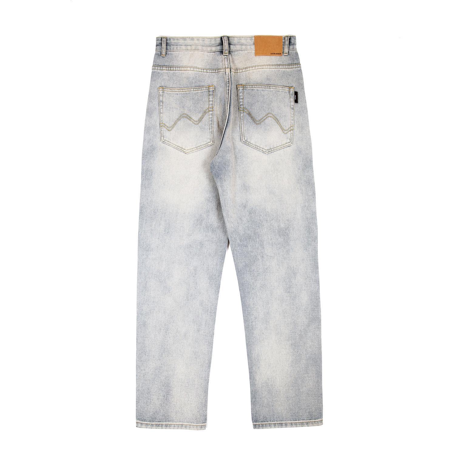 

LKTM Мужские осенние джинсы прямого кроя Simple - Модные американские повседневные длинные брюки L