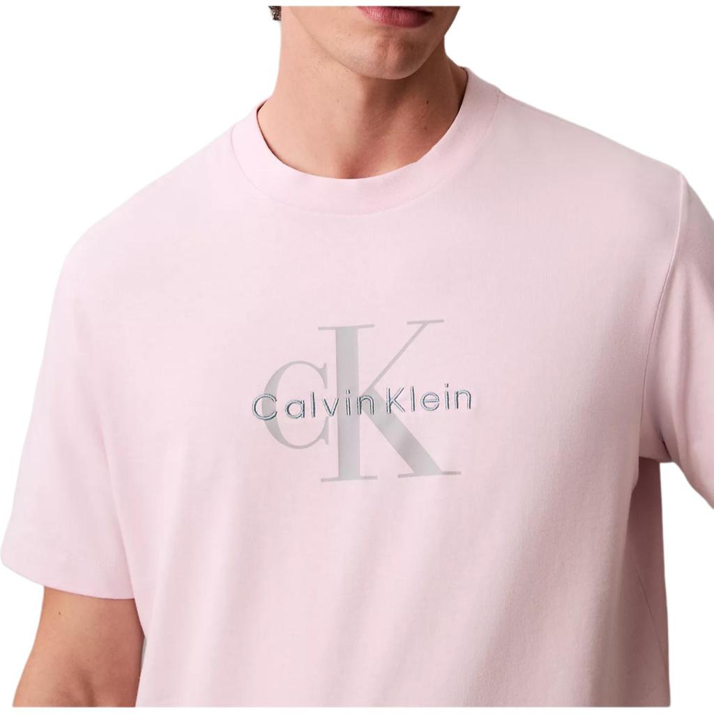 Calvin Klein Loose Soft Breathable Comfortable Letter Crew Neck Short Sleeve T-Shirt Men tops 4RB862G-TN9