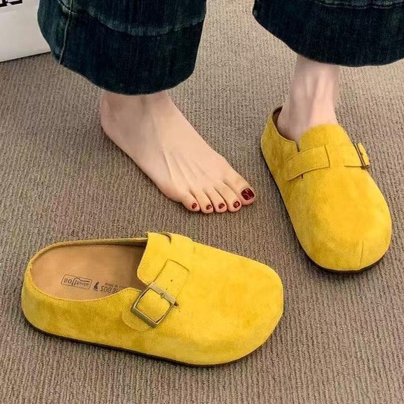 Birkenstock Women's 2025 Thick-Soled Closed-Toe Slip-On Half-Slippers for Outdoor Wear