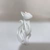 DYS 3D Printed Hollow Cat Figurine, Modern Black White Kitten Statue, Artistic Animal Sculpture Desk Decoration, Gift for Lovers