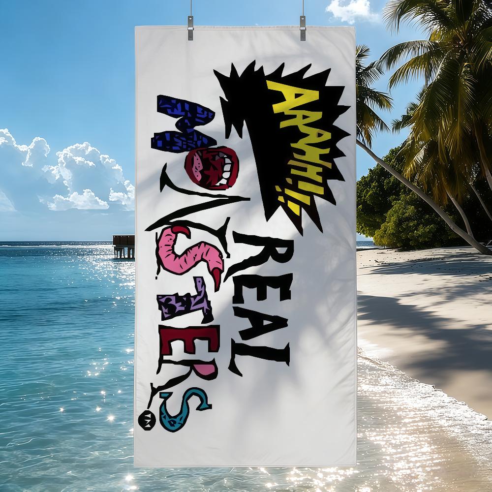 Cartoon Aaahh Real Monsters Fun Towel Quick Drying Beach Towels Are Suitable For Swimming Pools Camping Yoga And The Gym