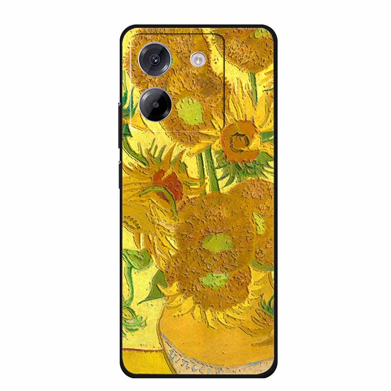 3D Emboss Case For POCO M7 Pro 5G Phone Case Relief Flowers Black Silicone Soft Back Cover For Xiaomi Poco M7 Pro Case Coque Bag