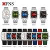 OFNS Men's Trendy Quartz Wristwatch: Steel Band, 3D Scale, Business Casual, Waterproof, Luminous.