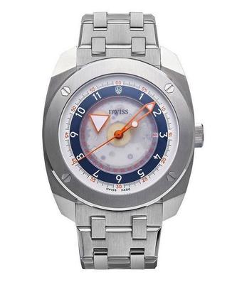 R2 Floating Hours Display Stainless Steel Blue And White Skeleton Dial Automatic R2-SL-BRACELET 100M Men's Watch