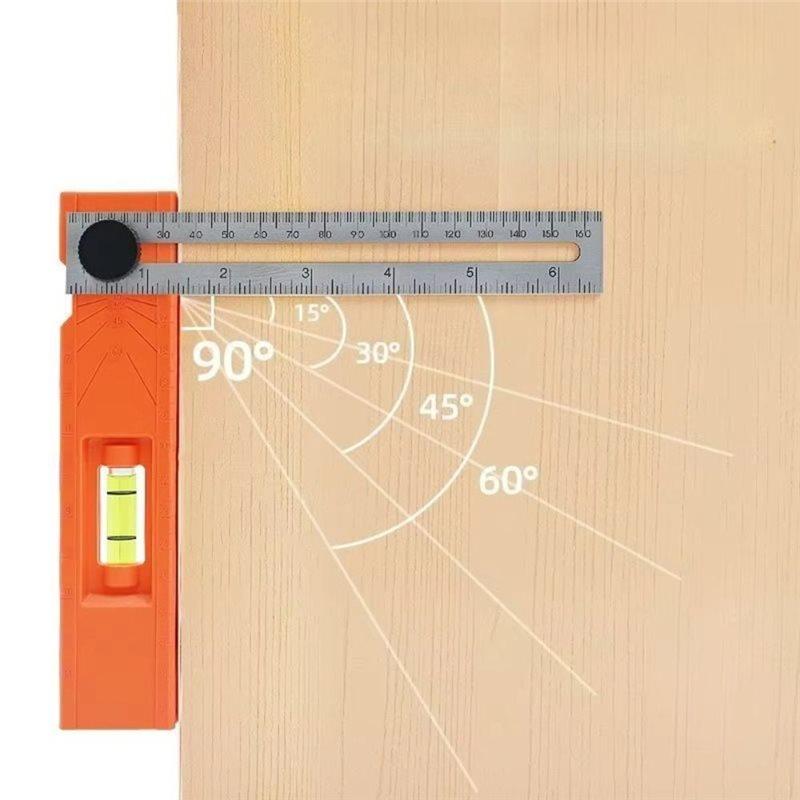 Foldable Marking Ruler Adjustable Measuring Ruler Multi-Angle, Foldable, Depth Positioning